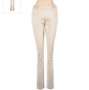 Cato Contemporary Cream Fish Scale Pattern Textured Pants Women's Size 4 EUC